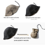 Maden FXTW2107095 Retro Dual Use Fisherman Hat Portable Hand Coin Purse Cap — view 3