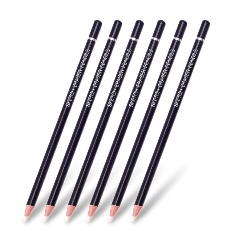 6pcs /Pack Artist Highlight Eraser Pencils Pen Shape Erasers Sketch Pencil — view 2