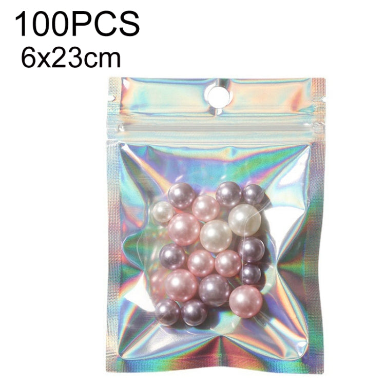 100PCS Laser Self-sealing Packaging Bag Data Line Aluminum Foil Plastic Bag, Size: — 6x15cm