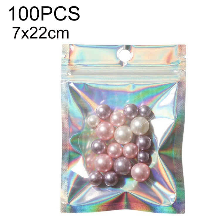 100PCS Laser Self-sealing Packaging Bag Data Line Aluminum Foil Plastic Bag, Size: — 7x10cm