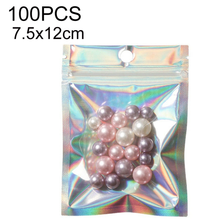 100PCS Laser Self-sealing Packaging Bag Data Line Aluminum Foil Plastic Bag, Size: — 7x22cm