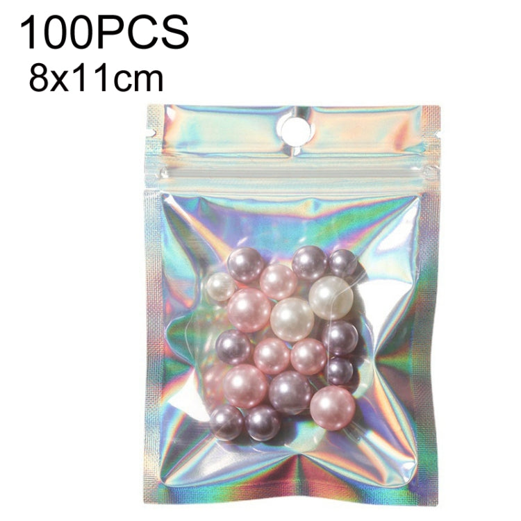 100PCS Laser Self-sealing Packaging Bag Data Line Aluminum Foil Plastic Bag, Size: — 7.5x12cm