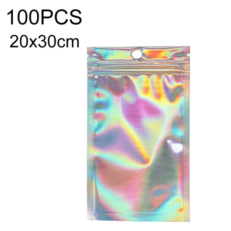 100PCS Laser Self-sealing Packaging Bag Data Line Aluminum Foil Plastic Bag, Size: — 20.5x26cm