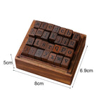E13 28PCS/Set Vintage Wooden Alphabet and Number Diary Handbook DIY Stamps — Regular Capital