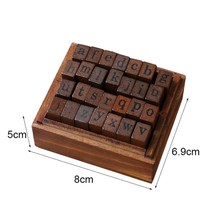 E13 28PCS/Set Vintage Wooden Alphabet and Number Diary Handbook DIY Stamps — Regular Capital