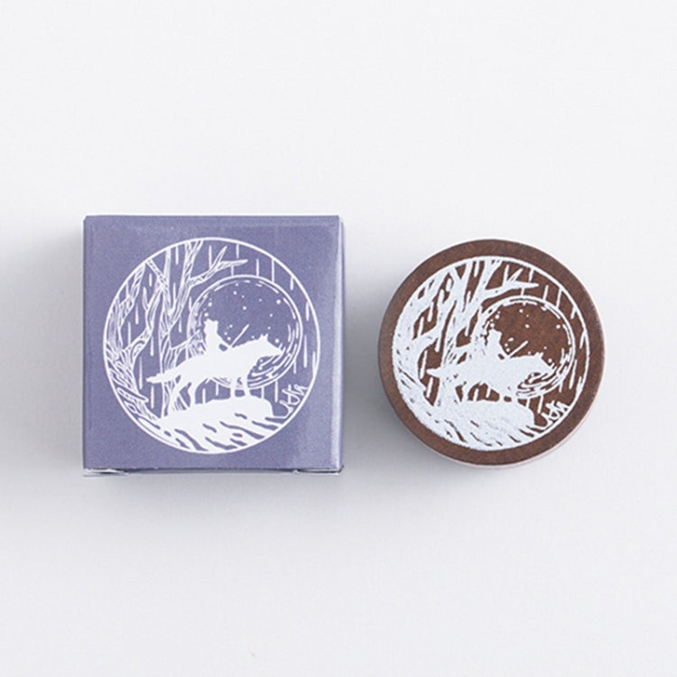 Round Wooden Stamps Vintage DIY Handbook Multifunctional Decorative Stamps — Dessert