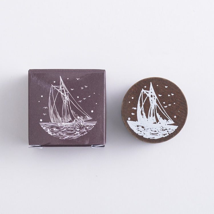 Round Wooden Stamps Vintage DIY Handbook Multifunctional Decorative Stamps — Night Search