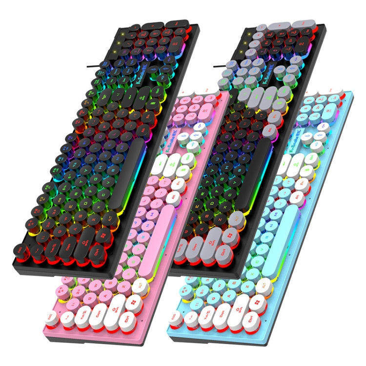 K-Snake K4 104 Keys Glowing Game Wired Mechanical Keyboard, Cable Length: 1.5m, Style: