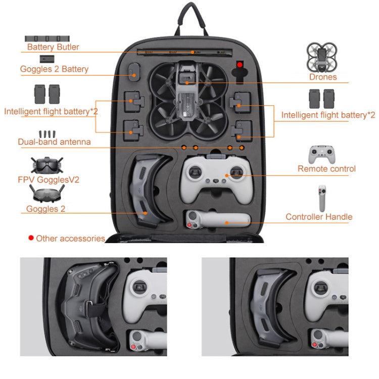 For DJI AVATA Storage Bag Hard Shell Waterproof Shoulder Bag Backpack