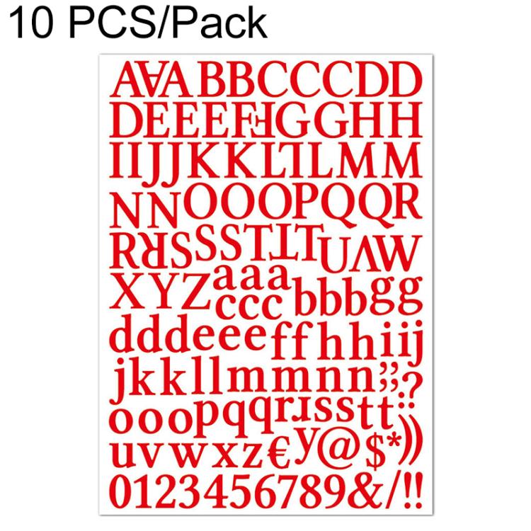 10 PCS Waterproof Alphabet DIY Handbook Sticker Gift Decoration Office Sticker