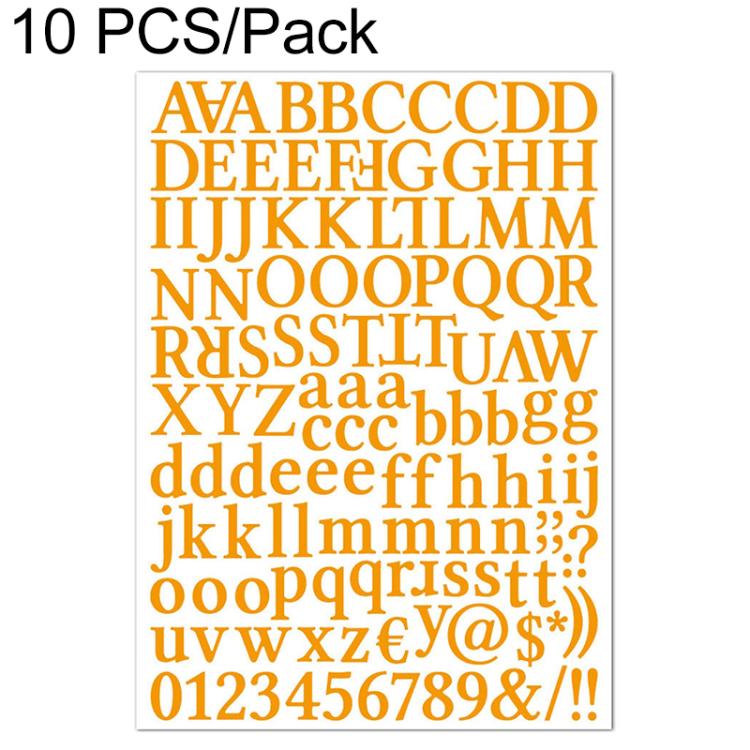 10 PCS Waterproof Alphabet DIY Handbook Sticker Gift Decoration Office Sticker — Light Blue