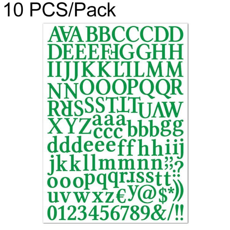 10 PCS Waterproof Alphabet DIY Handbook Sticker Gift Decoration Office Sticker — Orange Yellow