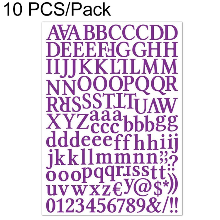 10 PCS Waterproof Alphabet DIY Handbook Sticker Gift Decoration Office Sticker — Rose Red