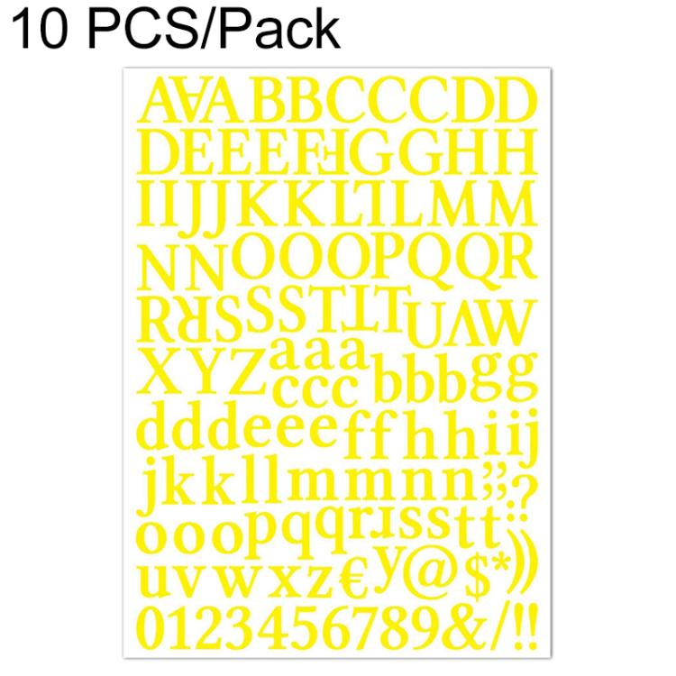 10 PCS Waterproof Alphabet DIY Handbook Sticker Gift Decoration Office Sticker — Purple