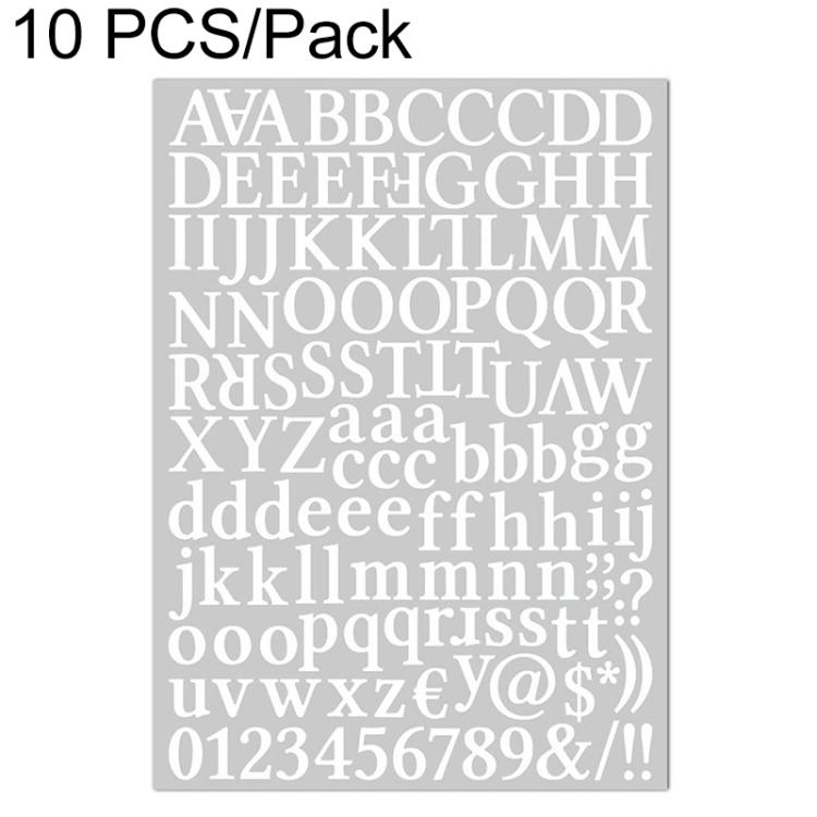 10 PCS Waterproof Alphabet DIY Handbook Sticker Gift Decoration Office Sticker — Yellow