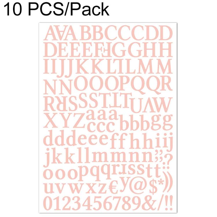 10 PCS Waterproof Alphabet DIY Handbook Sticker Gift Decoration Office Sticker — Black