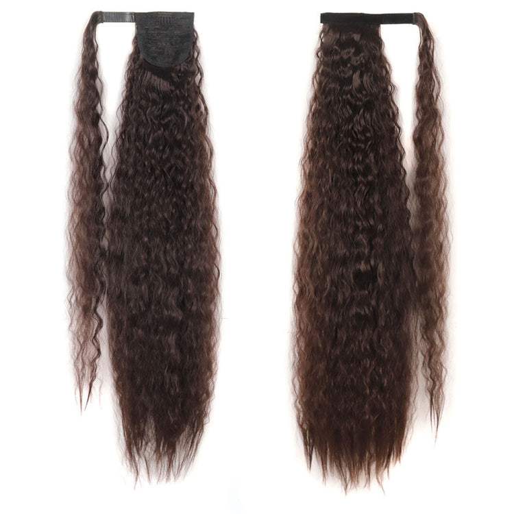 MST8568 Invisible Adhesive Bandage Wigs Corn Perm Long Ponytail Wigs — 1BMBUG