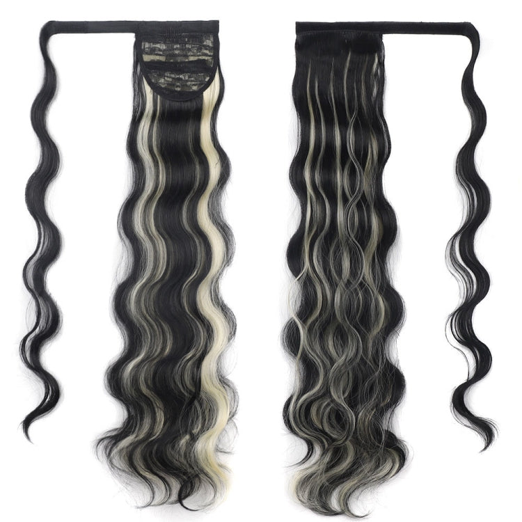 MST08 Adhesive Tie-On Wigs Ponytail Fluffy Long Curly Wigs High-Ponytail — 1B