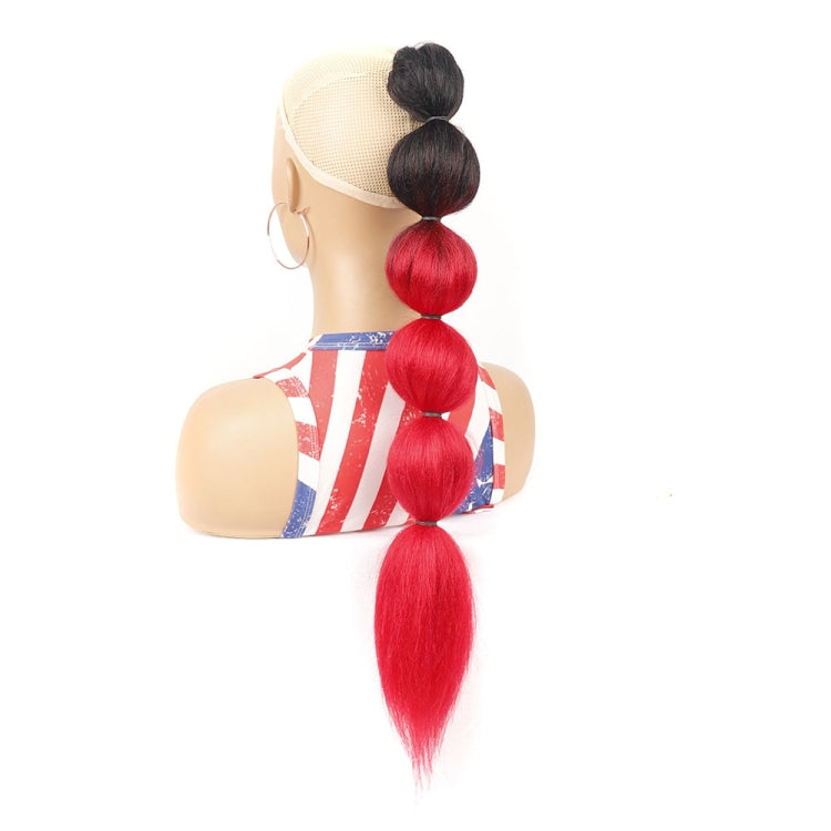 DLMW01 Bubble Shape Shaggy Wig Ponytail Drawstring Long Ponytail Wigs Fluffy, Spec: — PTBLUE2
