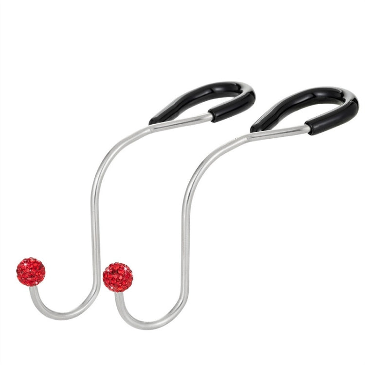 Multifunctional Car Seat Hooks With Diamond Inlay — Black