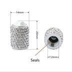 Car Tyre Aluminium Full Diamond Valve Cap With Seal