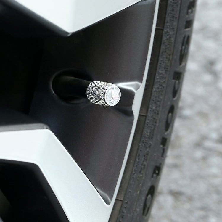 Car Tyre Aluminium Full Diamond Valve Cap With Seal