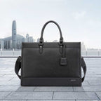 Bopai 11-98811 Leather Business Large-capacity Laptop Handbag Messenger Briefcase — 11-98811