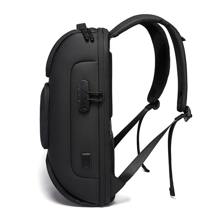 BANGE BG-7216plus Antitheft Waterproof Travel Men Backpack 15.6 Inch Laptop Bag — Black