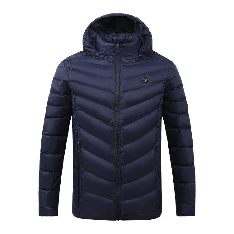 USB Winter Electric Heated Jacket Warm Thermal Jacket — 4 Zone Blue XL