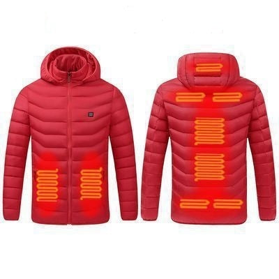 USB Winter Electric Heated Jacket Warm Thermal Jacket — 9 Zone Blue 4XL