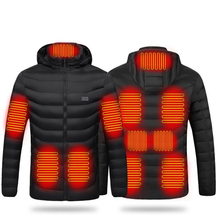 USB Winter Electric Heated Jacket Warm Thermal Jacket — 9 Zone Red 4XL