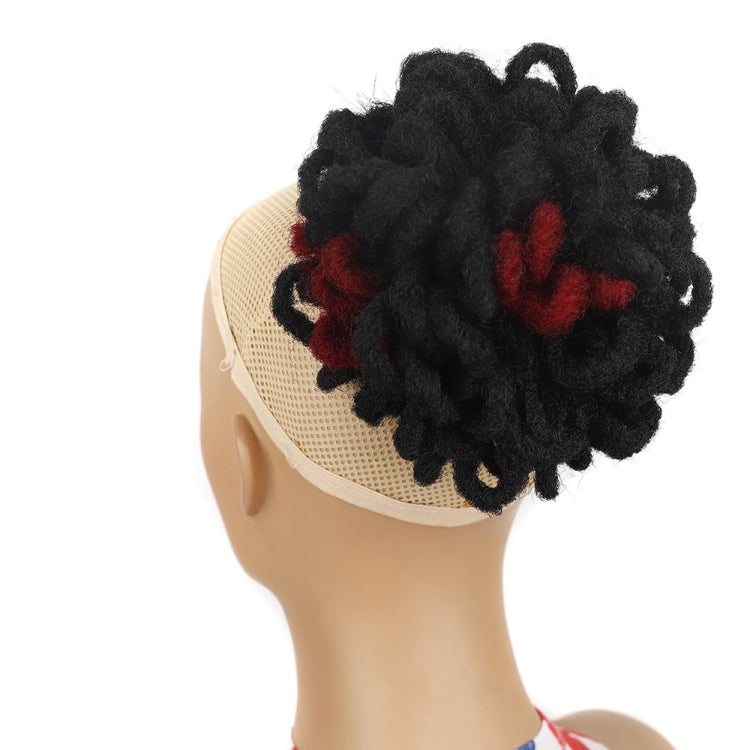 LSFBZB Drawstring Dreadlocks Wig Caterpillar Dreadlock Shaggy Hair Bun, Spec: — 1BH27