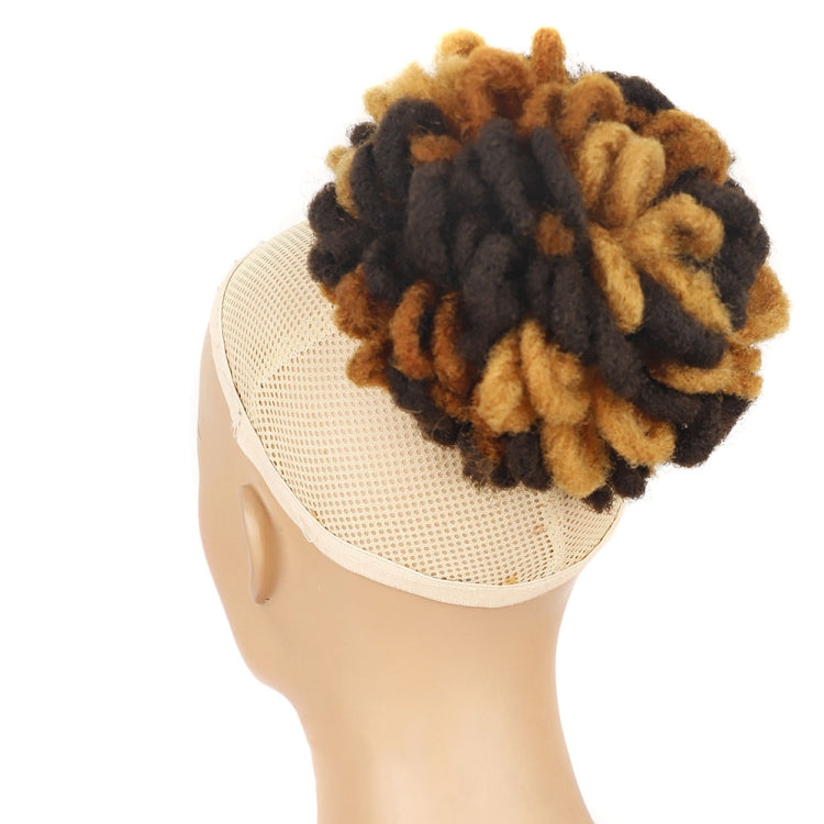 LSFBZB Drawstring Dreadlocks Wig Caterpillar Dreadlock Shaggy Hair Bun, Spec: — 1BHBUG