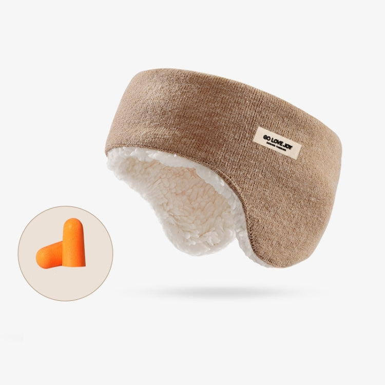 Golovejoy Winter Warm Soundproof Earmuffs + Earplugs Set Sleep Eye Mask — 2 In 1 (Beige)