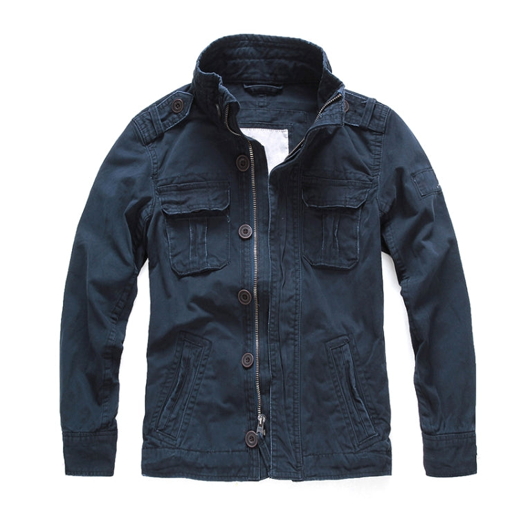 Autumn And Winter Middle Aged Men Jacket Casual Workers Dress Denim Jackets Clothes — L