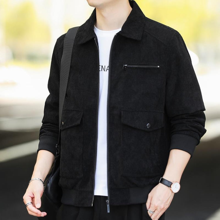 Autumn and Winter Casual Jacket Vintage Corduroy Lapel Coat — Yellow Plush