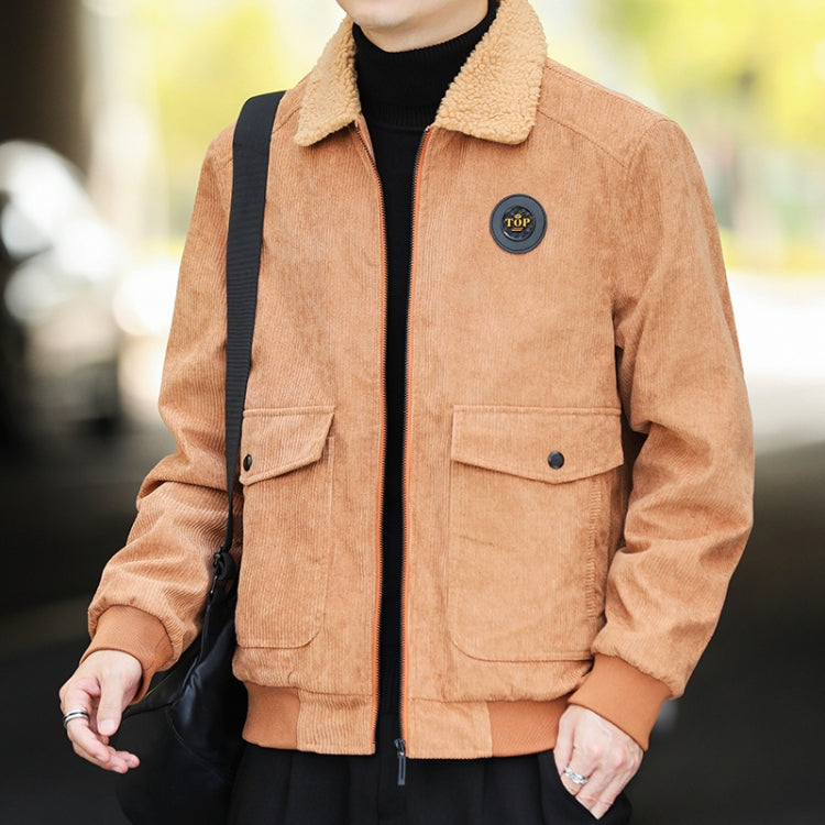 Autumn and Winter Casual Jacket Vintage Corduroy Lapel Coat — view 44