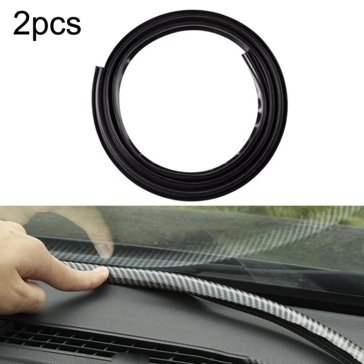Car Elastomer Seal Rubber Strip Instrument Panel Leakproof Dustproof Soundproof Universal — N856 Carbon Fiber Pattern