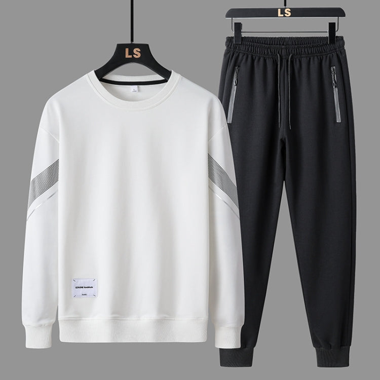 FLQS188 Spring and Autumn Round Collar Pullover Sweatshirt Set Men Casual Sports Clothes — L
