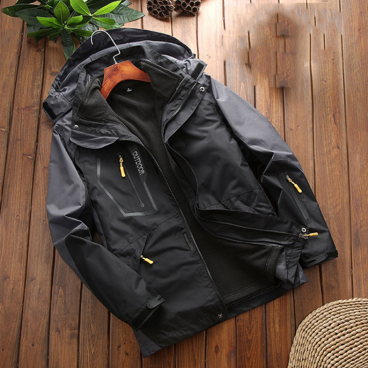 LSM-121 Men Autumn And Winter Jackets Grab Fleece Inner Lining Outdoor Hiking Clothes — 5XL