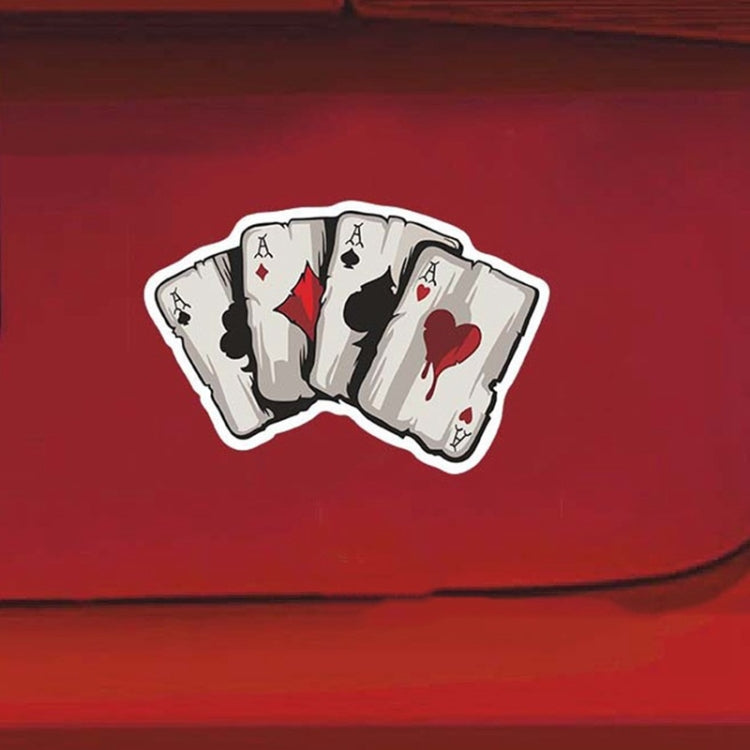 10 PCS Colourful Spray-painted Reflective Playing Card Sticker