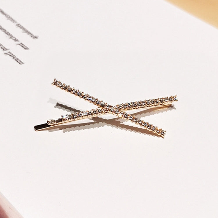 10 PCS X-shaped Cross Rhinestone Full Diamond Hair Clip Teenage Girls Headdress