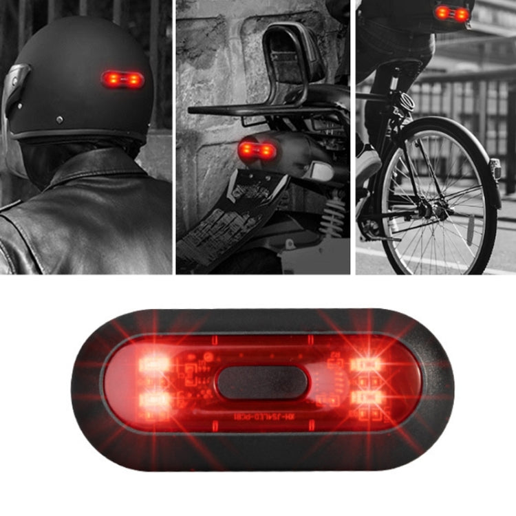 Motorbike Helmet Warning Light USB Rechargeable Waterproof Tail Light — 4 Beads