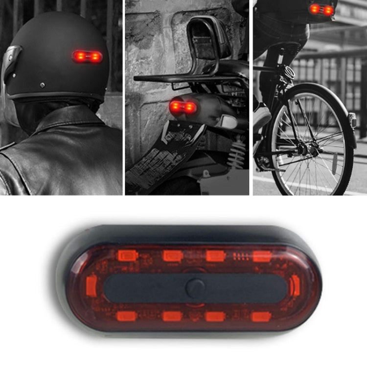 Motorbike Helmet Warning Light USB Rechargeable Waterproof Tail Light — 4 Beads B Model