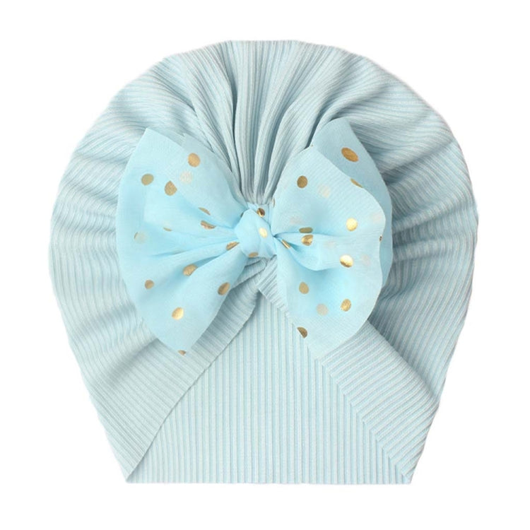 X-21005 Soft Threaded Baby Hats Children Bow Turban Cap — Green