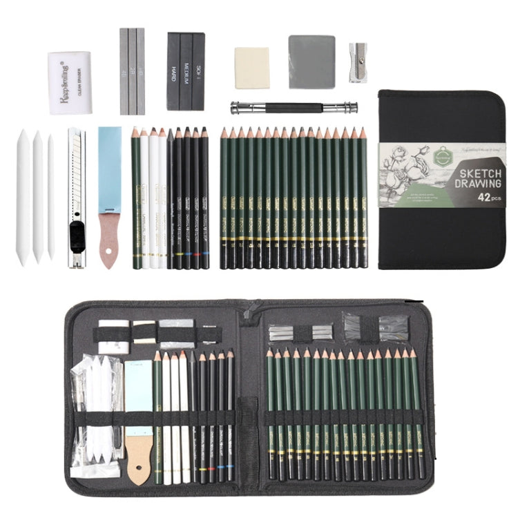 Drawing Painting Sketch Kit with Pencil Erasers Sharpener, 42 In 1