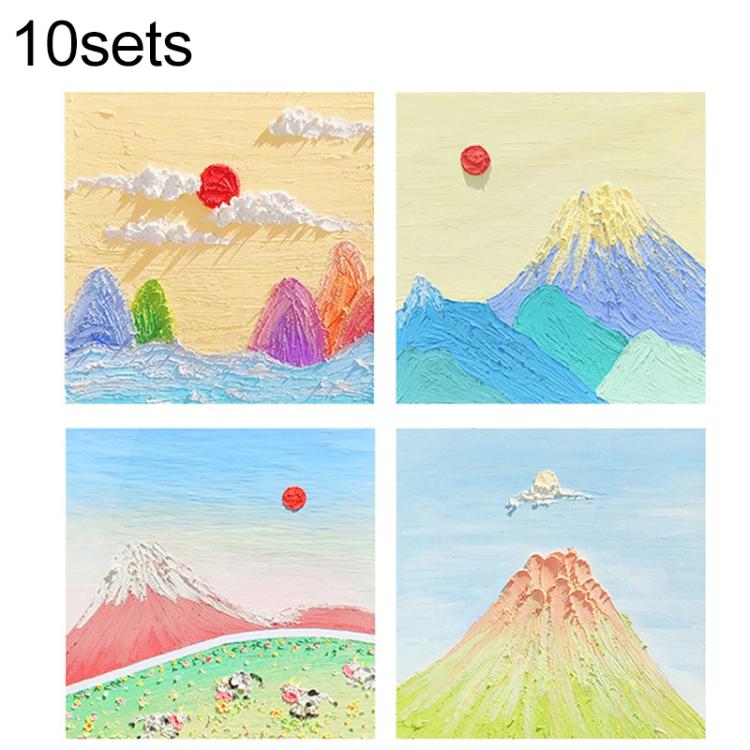 H034 10pcs Tear-off Memo Pad Message Memo Handbook Decorative Stickers — 10 sets Moon Series Random