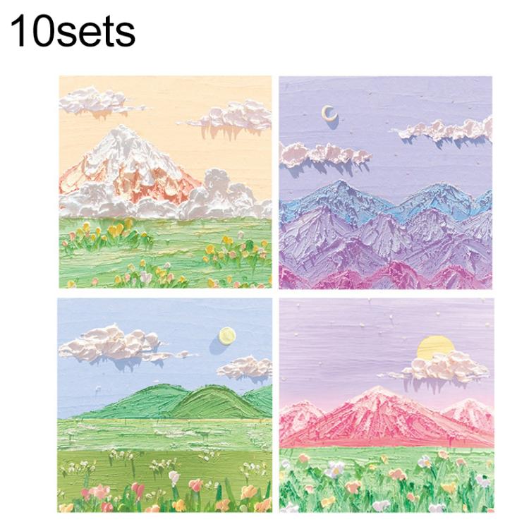 H034 10pcs Tear-off Memo Pad Message Memo Handbook Decorative Stickers — 10 sets Sunny Series Random