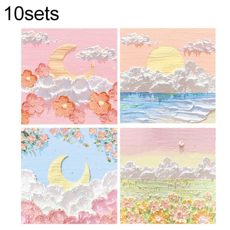 H034 10pcs Tear-off Memo Pad Message Memo Handbook Decorative Stickers — 10 sets Peaks And Mountains Series Random