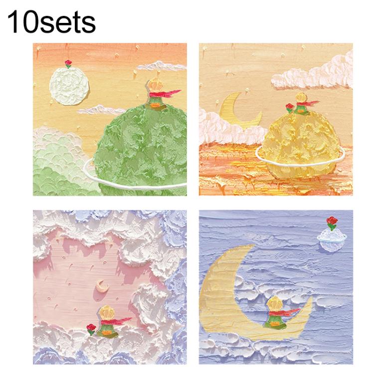 H034 10pcs Tear-off Memo Pad Message Memo Handbook Decorative Stickers — 10 sets Misty Cloud Peak Series Random